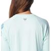 Columbia Women’s Tidal Tee II Long Sleeve Hoodie(Icy Morn/Canyon Blue Logo)