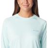 Columbia Women’s Tidal Tee II Long Sleeve Hoodie(Icy Morn/Canyon Blue Logo)