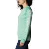 Columbia Women’s Tidal Tee II Long Sleeve Hoodie(Kelp Heather/White Logo)