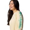 Columbia Women’s Tidal Tee II Long Sleeve Hoodie(Lemon Wash/Glaze Green Logo)