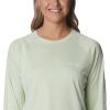 Columbia Women’s Tidal Tee II Long Sleeve Hoodie(Light Lime/White Logo)
