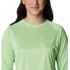 Columbia Women’s Tidal Tee II Long Sleeve Hoodie(Lime Glow Heather/Gulf Stream Logo)