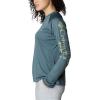 Columbia Women’s Tidal Tee II Long Sleeve Hoodie(Metal/Safari Logo)