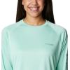 Columbia Women’s Tidal Tee II Long Sleeve Hoodie(Mint Cay/Tranquil Teal Logo)