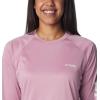Columbia Women’s Tidal Tee II Long Sleeve Hoodie(Minuet Heather/White Logo)