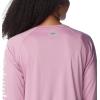 Columbia Women’s Tidal Tee II Long Sleeve Hoodie(Minuet/Tiki Pink Logo)