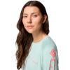 Columbia Women’s Tidal Tee II Long Sleeve Hoodie(Misty Jade/Melonade Logo)