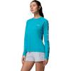 Columbia Women’s Tidal Tee II Long Sleeve Hoodie(Ocean Teal/White Logo)