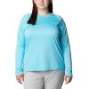 Columbia Women’s Tidal Tee II Long Sleeve Hoodie(Opal Blue/Key West Logo)