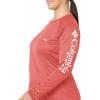 Columbia Women’s Tidal Tee II Long Sleeve Hoodie(Red Hibiscus Heather/White Logo)