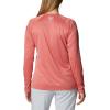 Columbia Women’s Tidal Tee II Long Sleeve Hoodie(Red Hibiscus Heather/White Logo)