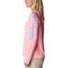 Columbia Women’s Tidal Tee II Long Sleeve Hoodie(Red Hibiscus/White Logo)