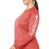 Columbia Women’s Tidal Tee II Long Sleeve Hoodie(Red Spark Heather/White Logo)