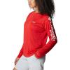 Columbia Women’s Tidal Tee II Long Sleeve Hoodie(Red Spark/White Logo)