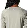 Columbia Women’s Tidal Tee II Long Sleeve Hoodie(Safari/Light Lime Logo)