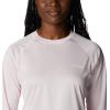 Columbia Women’s Tidal Tee II Long Sleeve Hoodie(Satin Pink Heather/White Logo)