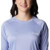 Columbia Women’s Tidal Tee II Long Sleeve Hoodie(Serenity Heather/White Logo)