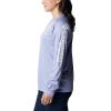 Columbia Women’s Tidal Tee II Long Sleeve Hoodie(Serenity Heather/White Logo)