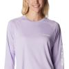 Columbia Women’s Tidal Tee II Long Sleeve Hoodie(Soft Violet/White Logo)