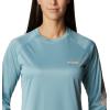 Columbia Women’s Tidal Tee II Long Sleeve Hoodie(Storm Heather/Bright Nectar)