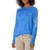 Columbia Women’s Tidal Tee II Long Sleeve Hoodie(Stormy Blue/Light Coral Logo)