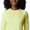 Columbia Women’s Tidal Tee II Long Sleeve Hoodie(Sunnyside/Azure Blue Logo)