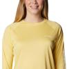 Columbia Women’s Tidal Tee II Long Sleeve Hoodie(Sweet Corn/White Logo)
