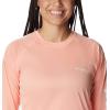 Columbia Women’s Tidal Tee II Long Sleeve Hoodie(Tiki Pink Heather/White Logo)