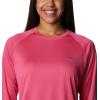 Columbia Women’s Tidal Tee II Long Sleeve Hoodie(Ultra Pink/Violet Sea Logo)