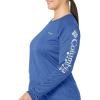 Columbia Women’s Tidal Tee II Long Sleeve Hoodie(Vivid Blue Heather/White Logo)