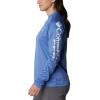 Columbia Women’s Tidal Tee II Long Sleeve Hoodie(Vivid Blue Heather/White Logo)