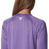 Columbia Women’s Tidal Tee II Long Sleeve Hoodie(Vivid Purple Heather/Mint Cay Logo)