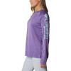 Columbia Women’s Tidal Tee II Long Sleeve Hoodie(Vivid Purple Heather/Mint Cay Logo)