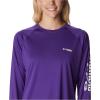 Columbia Women’s Tidal Tee II Long Sleeve Hoodie(Vivid Purple/White Logo)