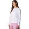 Columbia Women’s Tidal Tee II Long Sleeve Hoodie(White/Cirrus Grey Logo)
