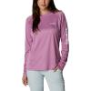Columbia Women’s Tidal Tee II Long Sleeve Hoodie(Wild Fuchsia Heather/White)