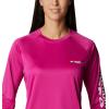 Columbia Women’s Tidal Tee II Long Sleeve Hoodie(Wild Fuchsia/White Logo)
