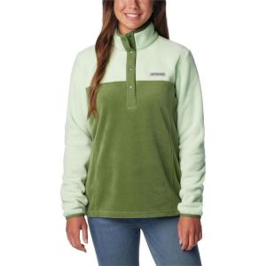Columbia Womens Benton Springs Half Snap II Pull Over Fleece Jacket, Dark Stone/Canoe/Vintage Blue, 3X(Canteen/Sage Leaf)