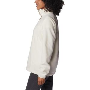 Columbia Womens Benton Springs Half Snap II Pull Over Fleece Jacket, Dark Stone/Canoe/Vintage Blue, 3X(Chalk/Ancient Fossil)