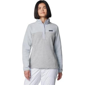 Columbia Womens Benton Springs Half Snap II Pull Over Fleece Jacket, Dark Stone/Canoe/Vintage Blue, 3X(Cirrus Grey Heather)