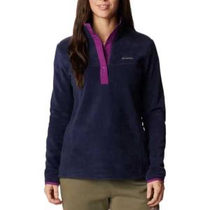 Columbia Womens Benton Springs Half Snap II Pull Over Fleece Jacket, Dark Stone/Canoe/Vintage Blue, 3X(Dark Nocturnal/Plum)