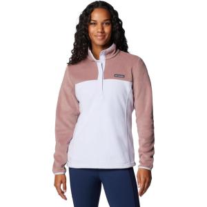 Columbia Womens Benton Springs Half Snap II Pull Over Fleece Jacket, Dark Stone/Canoe/Vintage Blue, 3X(Fig/Snowdrift)