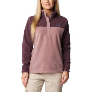 Columbia Womens Benton Springs Half Snap II Pull Over Fleece Jacket, Dark Stone/Canoe/Vintage Blue, 3X(Moonvista/Fig)