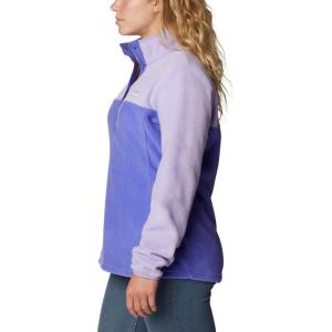 Columbia Womens Benton Springs Half Snap II Pull Over Fleece Jacket, Dark Stone/Canoe/Vintage Blue, 3X(Purple Lotus/Frosted Purple)