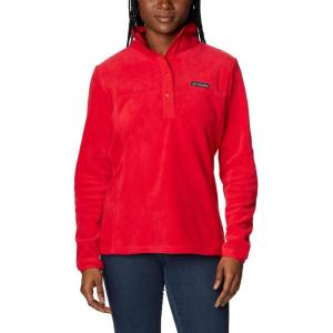 Columbia Womens Benton Springs Half Snap II Pull Over Fleece Jacket, Dark Stone/Canoe/Vintage Blue, 3X(Red Lily)