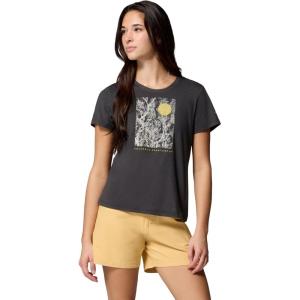 Columbia Womens Parsons Point Short Sleeve Scoop Tee(Black Heather/Canopy View)