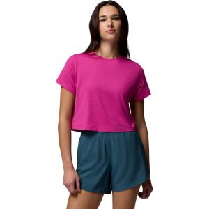 Columbia Womens Parsons Point Short Sleeve Tee(Fuchsia Heather)