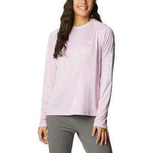 Columbia Women’s Tidal Tee II Long Sleeve Hoodie(Aura/White Logo)