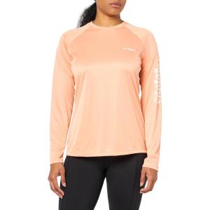 Columbia Women’s Tidal Tee II Long Sleeve Hoodie(Bright Nectar Heather/White Logo)