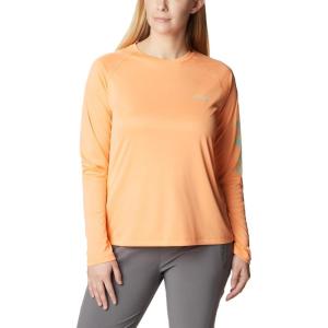 Columbia Women’s Tidal Tee II Long Sleeve Hoodie(Bright Nectar/Mint Cay Logo)